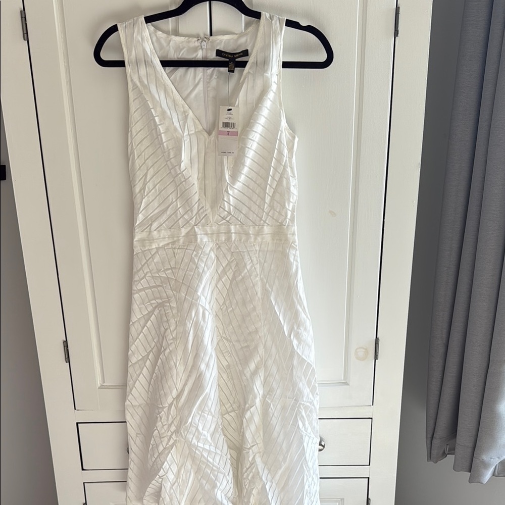 Cynthia Steffe White Sleeveless V-Neck Maxi Dress